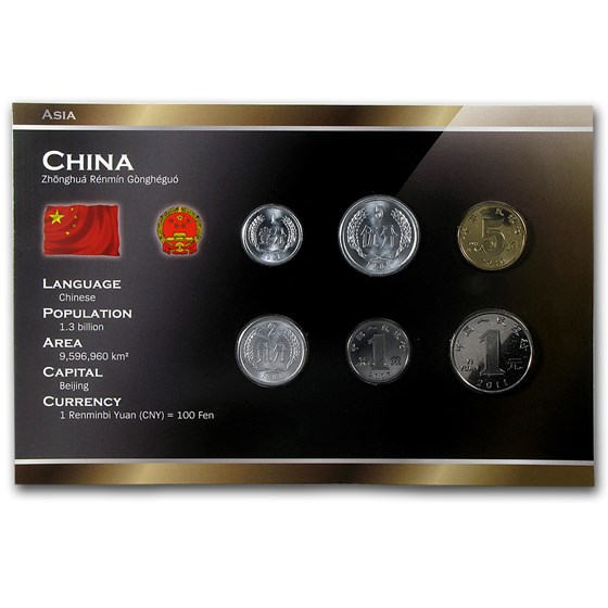 China 1 Fen-1 Yuan Coin Set BU China 1 Fen-1 Yuan Coin Set BU